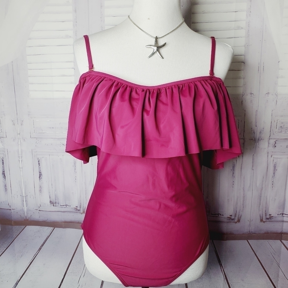 FUNNYGIRL SIZE L DARK FUCHSIA‎ SWIMSUIT SWI…